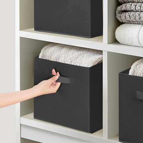Storage Bins, 11 Inch Fabric Storage Cubes, Collapsible Cube Storage Box, Fabric Closet Organizers with Handle for Home, Office, Cabinet, Closets, Bedroom, Living Room, Black, 40 Set - Image 6