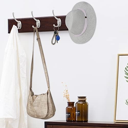 IBosins 32 Pack Silvery Double Coat Hooks Wall Mounted with 64 Screws - Image 6