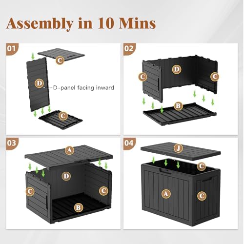 Outdoor Deck Storage Box, 50 Gallon Deck Box,Lockable Patio Storage Bench - Image 7