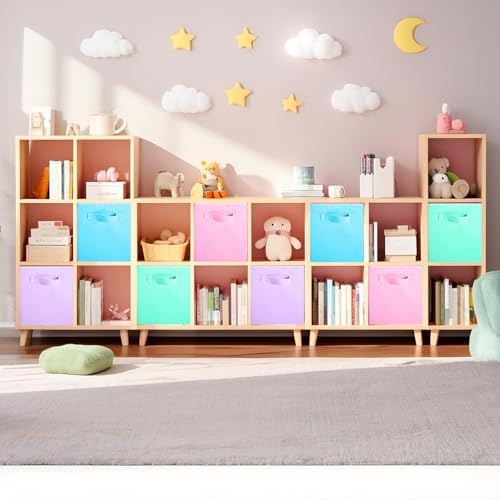 ShellKingdom Storage Bins, Foldable Fabric Storage Cubes, 8 Pack, 4 Colors - Image 2
