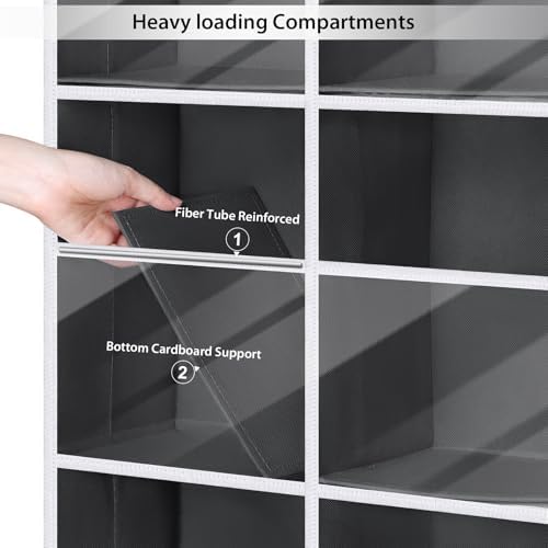 Univivi Hanging Door Organizer, 6 Tiers Large Over Door Storage, Dark Grey - Image 6