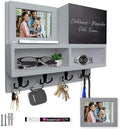 Spacelog Key and Mail Holder for Wall with Chalkboard – Magnetic Picture Frame Key Holder Wall Mount, Grey, Dual Storage & Cupboards by Unknown