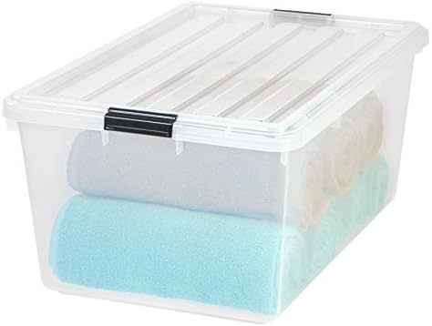 IRIS USA 68 Qt Stackable Storage Bins with Lids, Clear - Image 2