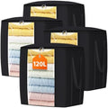 TasticTotes 120L Extra Large Blanket Clothes Storage Bags, Gray, 4 Pack by Unknown