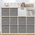 11x11 Storage Bins, Set of 10 Storage Cubes, Collapsible Cube Storage Bins, Fabric Closet Organizers with Handles for Home, Office, Closet Shelf Cabinet, Bookcase, Grey by Unknown