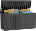Vixzen 80 Gallon Resin Deck Box, Lockable Outdoor Storage Box for Patio Cushions Storage Furniture,Garden Tools, Pool Supplies, Weatherproof and UV Resistant- Black by Vixzen