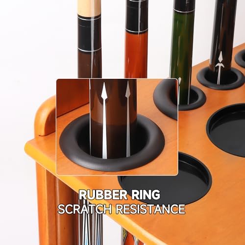 GSE Billiards Pool Cue Racks with Score Counters Hold 10 Cues, Oak - Image 5