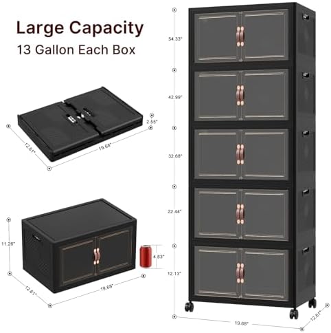 UAMFURI Stackable Storage Bins with Lids, 240QT Lockable Storage Cabinet - Image 2