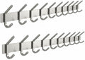 Coat Rack Wall Mount – Brushed Nickel 30 Inch Stainless Steel Hook Rail with 10 Heavy Duty Double Coat Hooks – Wall Mounted Coat Hanger for Entryway, Bathroom, Bedroom, Towel, Hat Organizer - 2 Pack by SAYONEYES