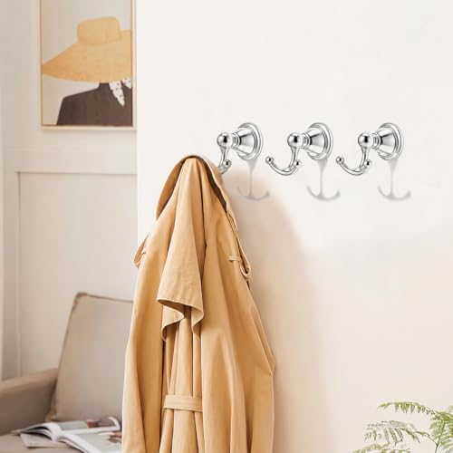 khtumeware 4 Pack 2-1/2 inch Polished Nickel Vintage Towel Hooks - Image 3