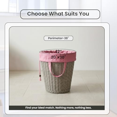 LFH Home Large Premium Cotton Rich Canvas Laundry Bag with Drawstring and Handles Heavy Duty, Multi-Use, Washable for Home, Travel, College or Storage 20x30 (Pack of 4)-Pink - Image 2