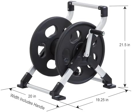 Liberty Garden 306 Explorer Floor or Wall Mount Hose Reel, Aluminum, Holds 150-feet of 5/8-Inch hose, Silver/Black - Image 6