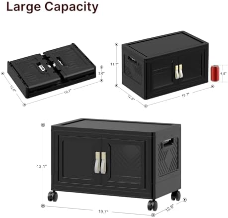 84QT Stackable Storage Bins with Lids, 21Gal Foldable Storage Cabinets - Image 2