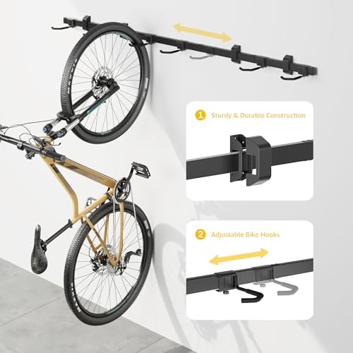 monTEK Enhanced Garage Bike Rack, Adjustable 6 Bike Hangers for Garage - Image 3