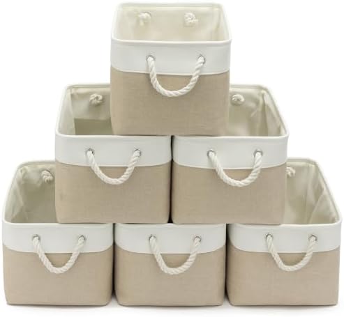 15x11x10 In Foldable Fabric Large Storage Bins with Handle 6 Pack by VQRTEXAStorageBasket