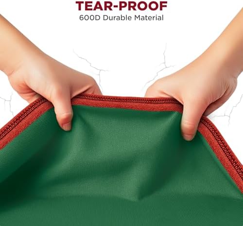 Premium Christmas Light Storage Bag – Heavy-Duty 600D Tear-Proof Material with Reinforced Handles – Includes 3 Reels, Stores up to 375 Ft of Mini Lights & Extension Cords – Green with PVC Lining - Image 5
