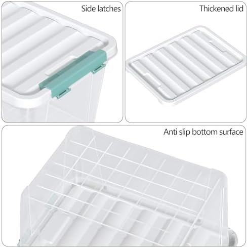 Readsky 4 Packs Clear Storage Latch Boxes, 20 Quart Plastics Storage Bins with Lids, Stackable - Image 3