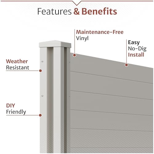 Enclo Premium White Vinyl Privacy Screen, DIY No Dig Kit - Image 3