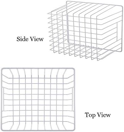 SANNO Freezer Baskets Freezer Wire Storage Basket, Organizer Food Storage Bin with Handles for Cabinets, Pantry, Closets, Bedrooms 11.8" x 11.8" x7" - Image 2