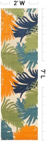 Rugshop Lucca Indoor/Outdoor Contemporary Floral Runner Rug Multi 2' x 7' - Image 2