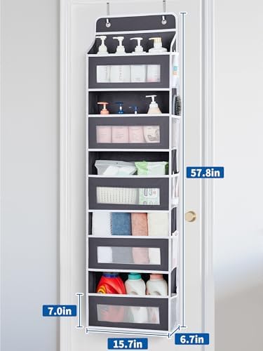 JARLINK Over The Door Organizer, 5 Shelf Hanging Organizer w/ 5 Pockets - Image 2