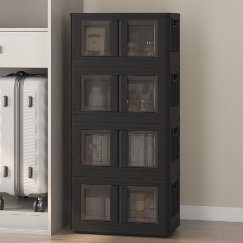 FLEXIMOUNTS 150 QT Stackable Plastic Storage Bins With Lids, Black by FLEXIMOUNTS