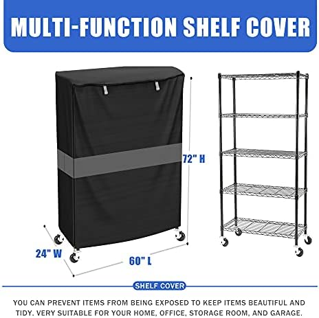 Wire Shelf Cover 60x24x72 Heavy Duty 600D Waterproof Dustproof Zipper Cover - Image 3