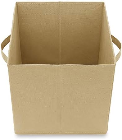 Casafield Set of 12 Collapsible Fabric Cube Storage Bins, Sandy Beige - 11" Foldable Cloth Baskets for Shelves, Cubby Organizers & More - Image 4