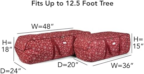 Covermates Christmas Tree Storage Bag, Red Snowflake - Image 3