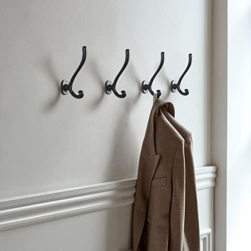 Goo-Ki Elegant Black Zinc Alloy Coat Hooks - Affordable Luxury Coat Hoooks Hardware for Bedroom, Kitchen, 6 Pack - Image 6