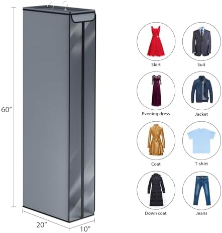 Univivi Garment Bags for Hanging Clothes, Large Dress Bag 60 In, 2 PCS - Image 3