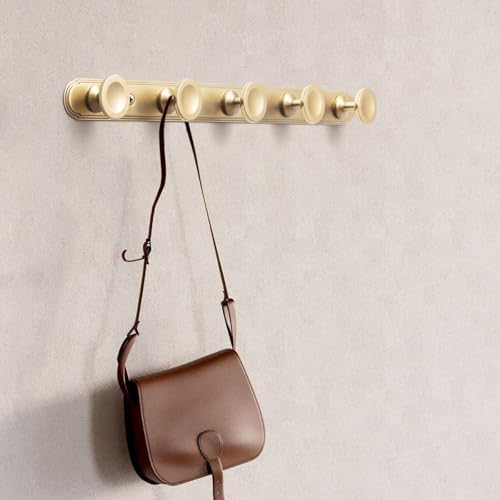 Coat Hook Wall Mounted,Champagne Bronze Zinc Alloy with 5 Hooks - Image 5