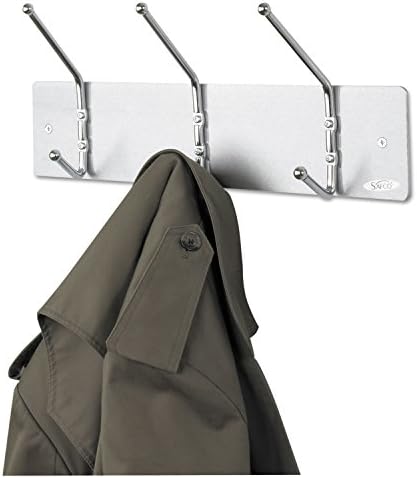 Safco 4161 Wall Rack Coat Hook, 3 Hook, Silver by SafcoProducts
