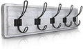 HBCY Creations Rustic Coat Rack - Wall Mounted Whitewash 24" Entryway Coat Hooks - 5 Rustic Hooks, Solid Pine Wood. Perfect Touch for Your Entryway, Kitchen, Bathroom... (Whitewash) by HBCYCreations