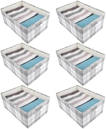 ANMINY Fabric Storage Bins Baskets, 20 x 14 Inch 6 Pack, Washable, Foldable by ANMINY