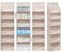 Over Door Organizer with 6 Extra Large Pockets 12 Side Pockets, Sturdy Closet Storage Rack, Hanging Storage Organizer with Clear Window for Shoes, Diaper, Bedroom, Bathroom, Beige, 4-Pack by Unknown