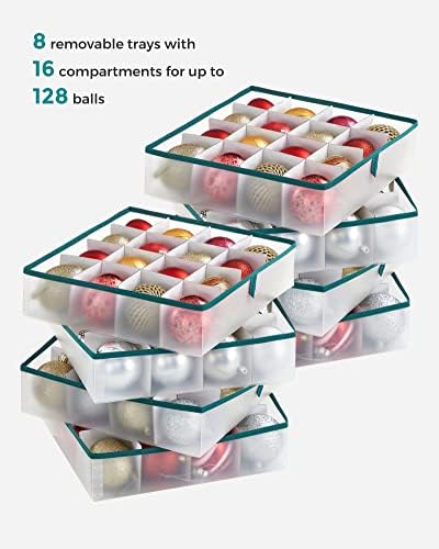 SONGMICS Large Christmas Ornament Storage Box, with 128 Slots - Image 3