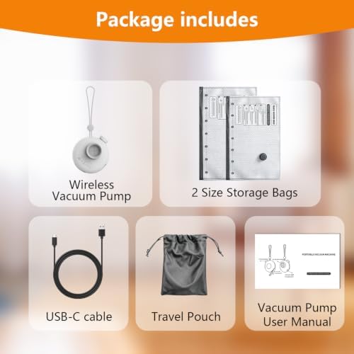 ZIVZIV Travel Vacuum Bags with Rechargeable Pump, Compression Storage Bags for Clothes Luggage - Image 6