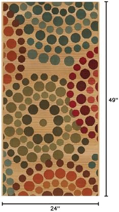 Unique Loom Outdoor Modern Collection Area Rug - Spark (2' x 4' 1" Runner, Beige/ Burgundy) - Image 2