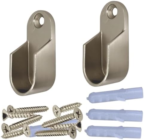CUSTOM CUT | Oval Closet Rod | Up to 94" | Screw-on Wall Brackets | Satin Nickel - Image 2