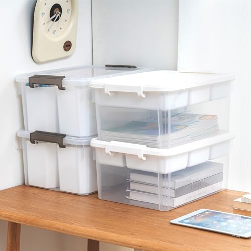 Citylife 17QT 4-Pack Storage bins with Lid 6 Marker inserts Buildable Lid - Image 4