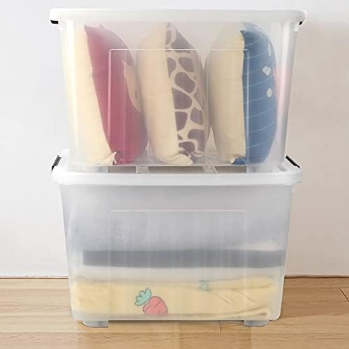 70 Qt Stackable Plastic Storage Bins with Lids, 4 Pack - Image 5