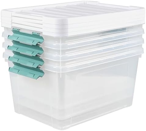 35 Qt Clear Plastic Storage Bins with Lids, 4-Pack Organizing Totes - Image 4