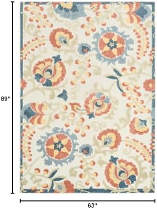 Nourison Home Aloha Grey Multicolor 5'3" x 7'5" Area Rug - Easy Clean, Non Shedding, Bed Room, Living Room, Dining Room, Kitchen (5' x 8') - Image 2