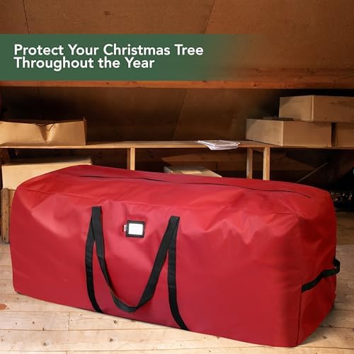 Holiday Cheer Heavy Duty Artificial Christmas Tree Storage Bag Fits Up to 9ft Tall, Waterproof with Durable Handles & Zipper Xmas Tree Storage Bag (RED) (Pack of 2) - Image 6