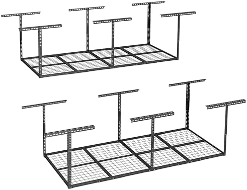 FLEXIMOUNTS 3x8 Overhead Garage Ceiling Storage Rack, 2 Pack, Hammertone by FLEXIMOUNTS