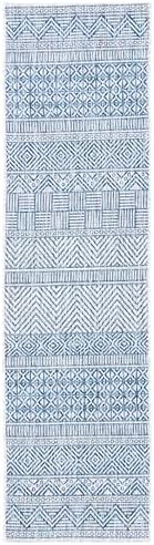 SAFAVIEH Washable Rug Outdoor Courtyard Collection - 2'3" x 10' Runner, Grey & Navy, Non-Shedding & Easy Cleaning, Ideal for Patio, Entryway, Mudroom, Hallway, Kitchen (CY8196-36812) by Unknown