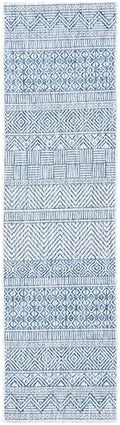 SAFAVIEH Washable Rug Outdoor Courtyard Collection - 2'3" x 10' Runner, Grey & Navy, Non-Shedding & Easy Cleaning, Ideal for Patio, Entryway, Mudroom, Hallway, Kitchen (CY8196-36812) by Unknown