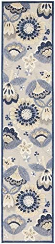 Nourison Home Aloha Blue Grey 2'3" x 12' Area Rug - Easy Clean, Non Shedding, Bed Room, Living Room, Dining Room, Kitchen (12' Runner) - Image 3