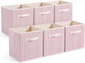 Amyhill 6 Pack Pink Striped Basics Collapsible Fabric Storage Bins by Amyhill
